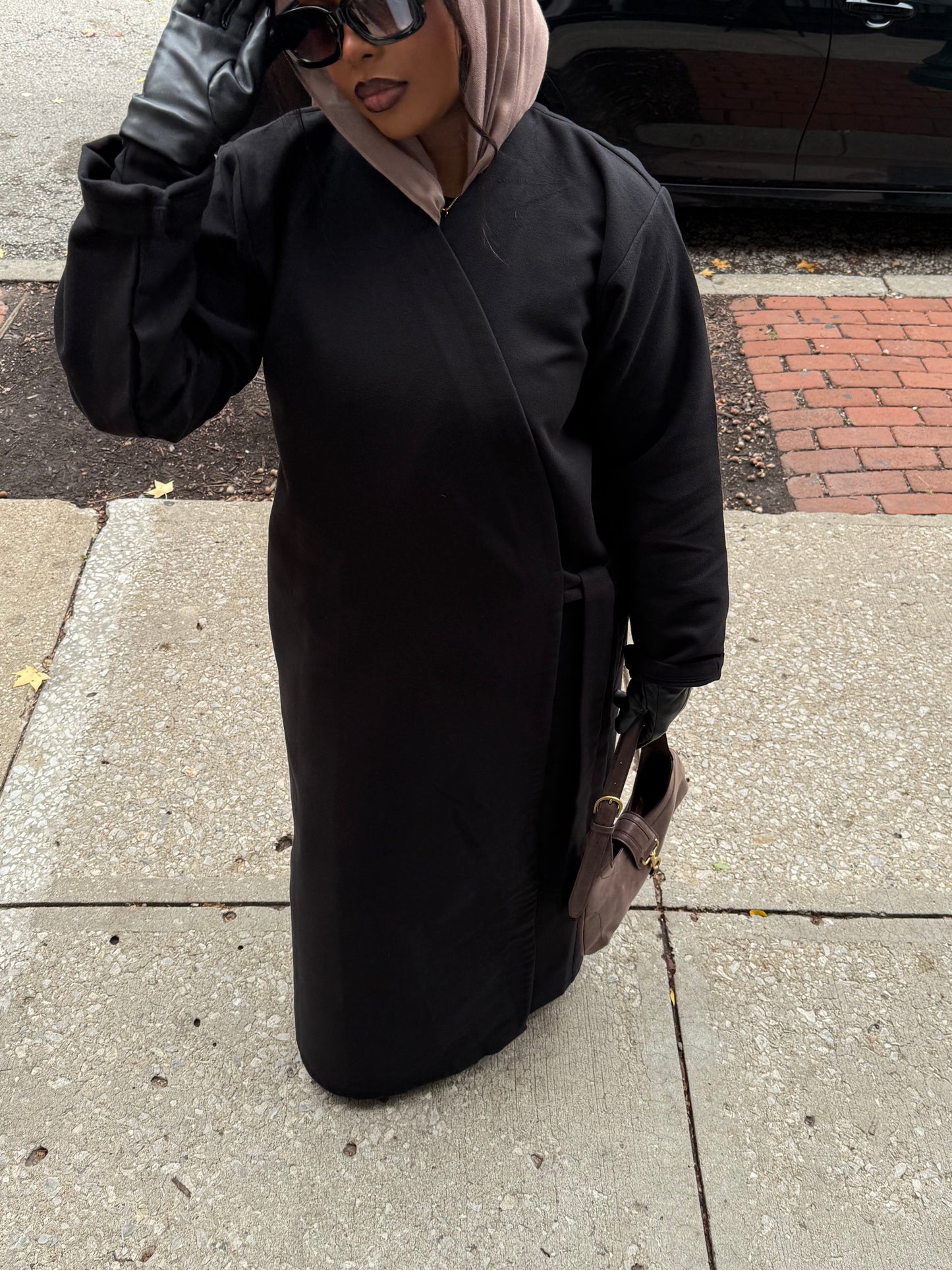 Crossover Tie Abaya Coat