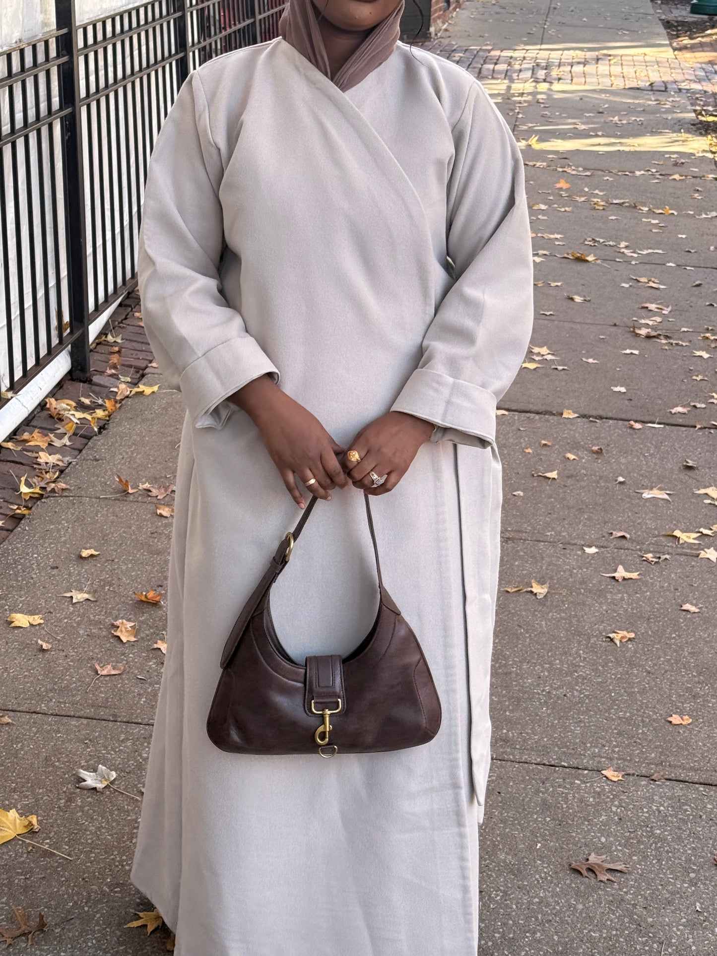Crossover Tie Abaya Coat
