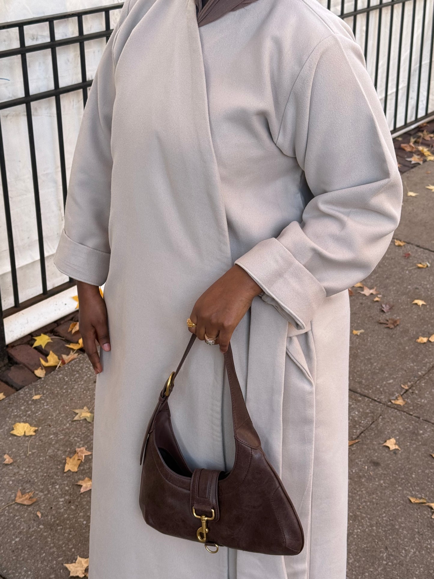 Crossover Tie Abaya Coat