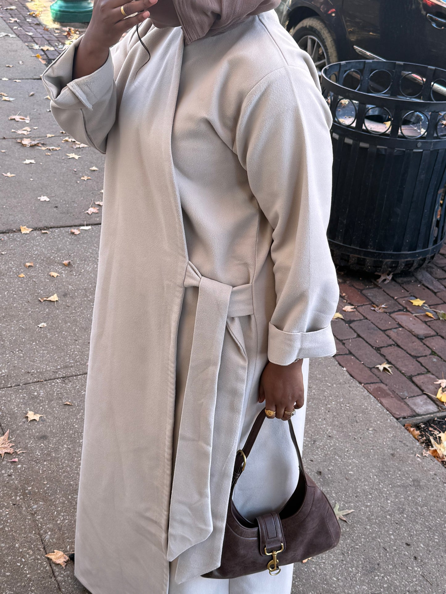 Crossover Tie Abaya Coat